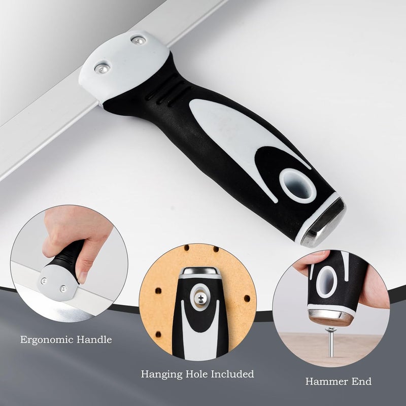 Mister Rui 12" Drywall Taping Knife, Stainless Steel Skimming Blade with Soft Grip Handle for Joint Taping, Plastering Spatula Tools - Image 3